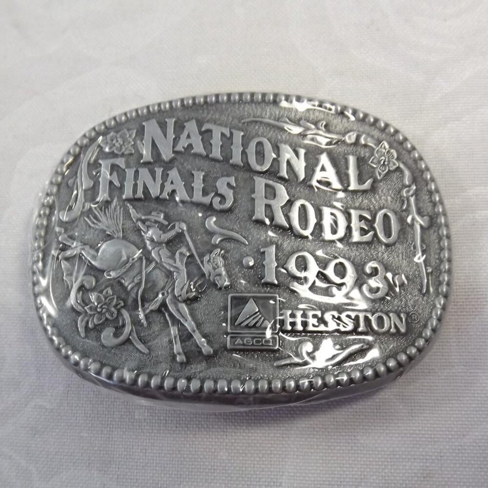 NOS Vintage 1993 Hesston National Finals Rodeo Child's Commemorative Belt Buckle